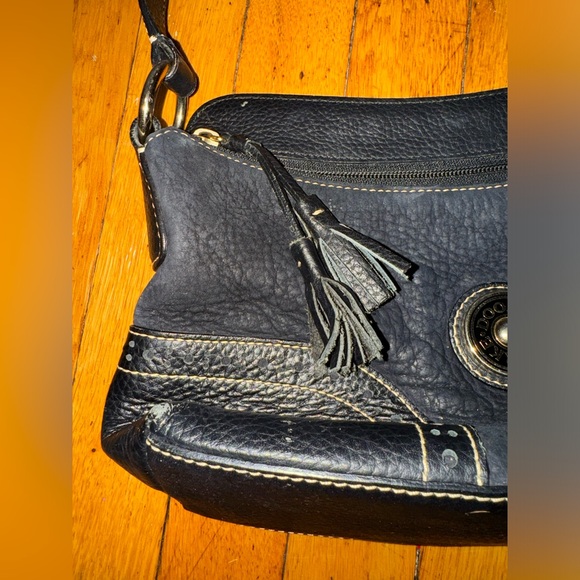 Dooney & Bourke Women's Handbag Purse Black Leather Slim Shoulder Hobo Bag - Picture 3 of 5